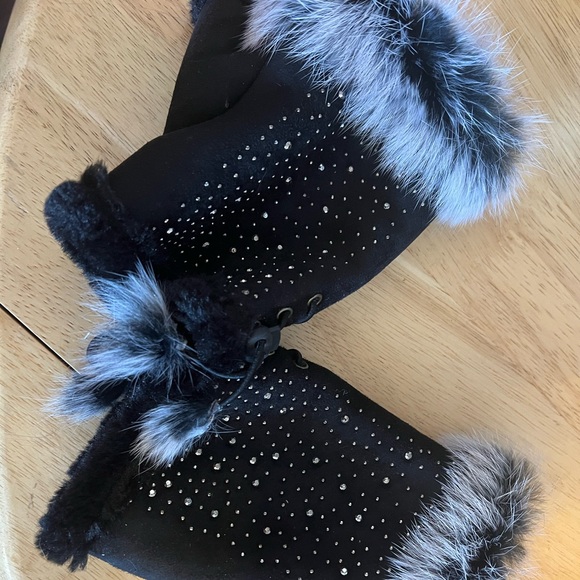Fingerless gloves with Genuine Fur - Picture 1 of 5
